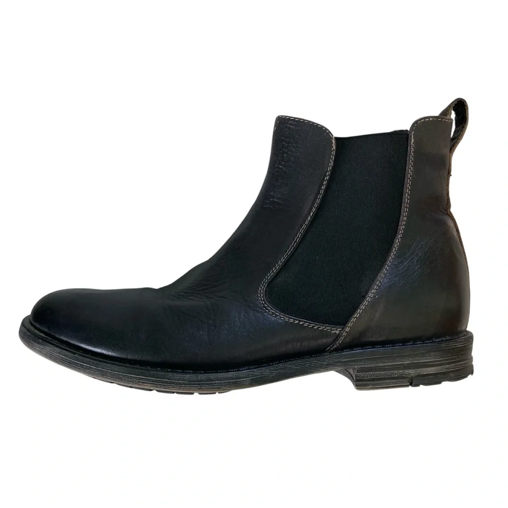 Bed Stu Men's‎ Black Chelsea Boots Pull On Ankle Leather Round Toe (Size 10)